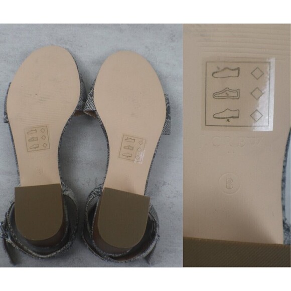 J. Crew Women Size 8 Animal Snakeskin Print Strappy Block Ankle Heel Sandal Shoe - Picture 6 of 10